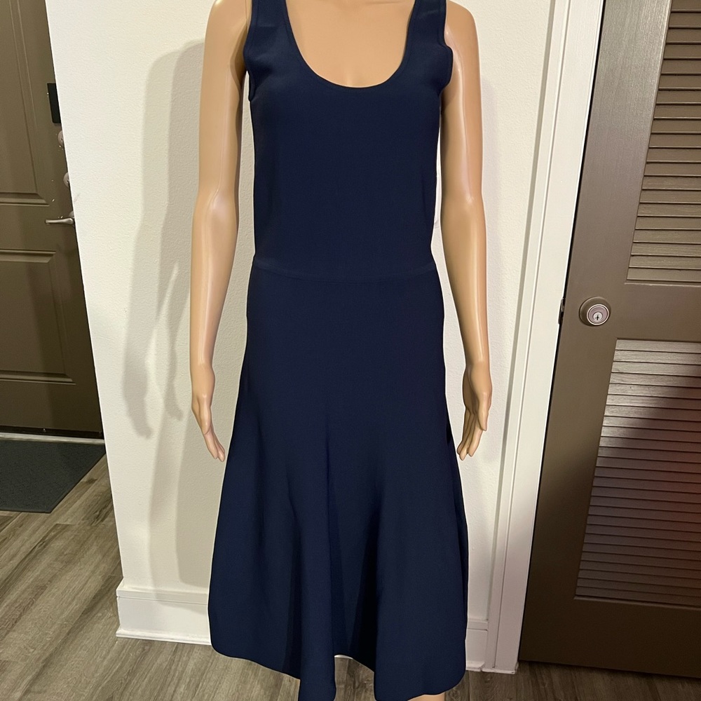 Protagonist Sleeveless Navy Stretch Fine Knit Dress NWT